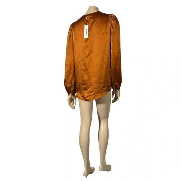 NWT L’agence Lou Silk Blouse Turmeric Burnt Orange Colour - Picture 5 of 11
